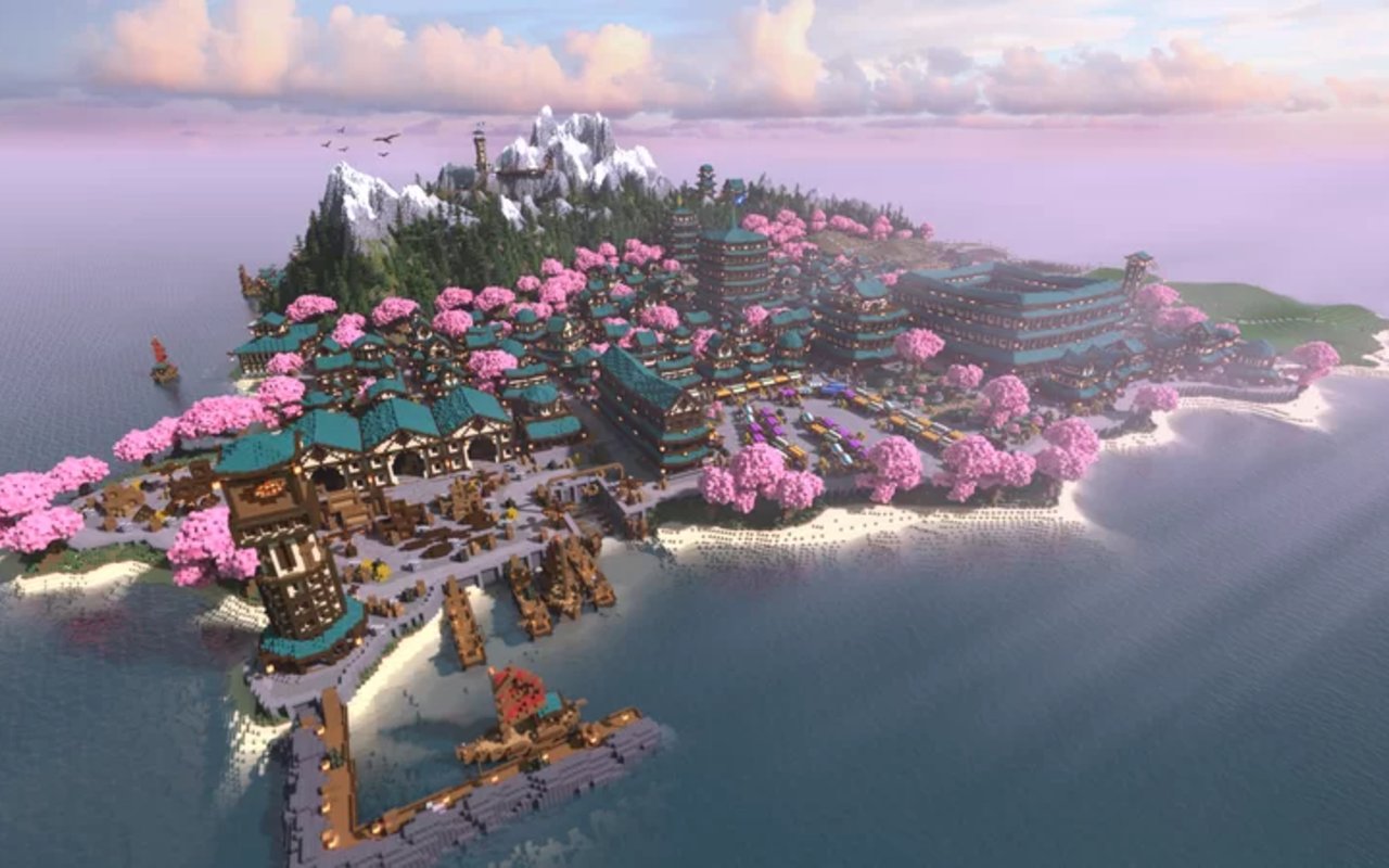 Japanese city on a custom island